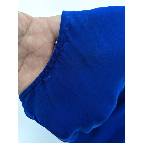 Haute Hippie Sheer Blouse Women Size L 100% Slik Slouch Open Back Preppy Office - Picture 6 of 15